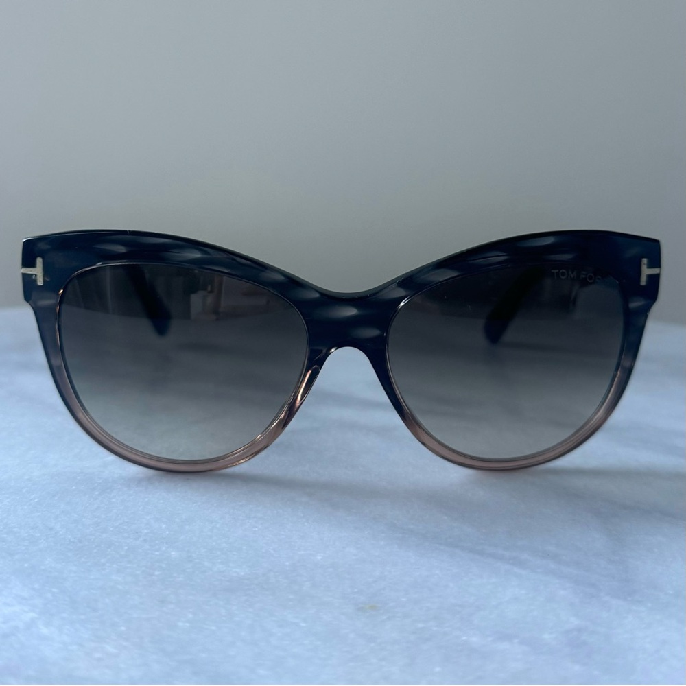 Tom Ford Lily TF430 Black Gradient Cat Eye Sunglasses